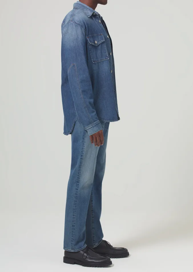 Men Jeans Citizens Of Humanity Elijah Relaxed Straight Stretch Selvedge In Thames