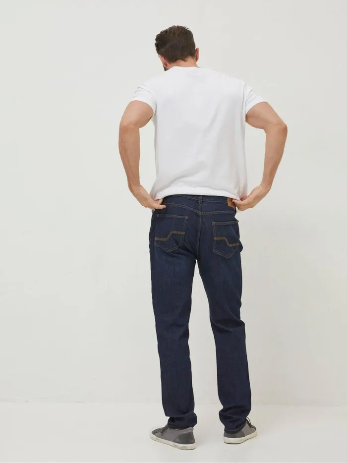 Men Jeans Fat Face Blue Slim Vintage Wash Jeans