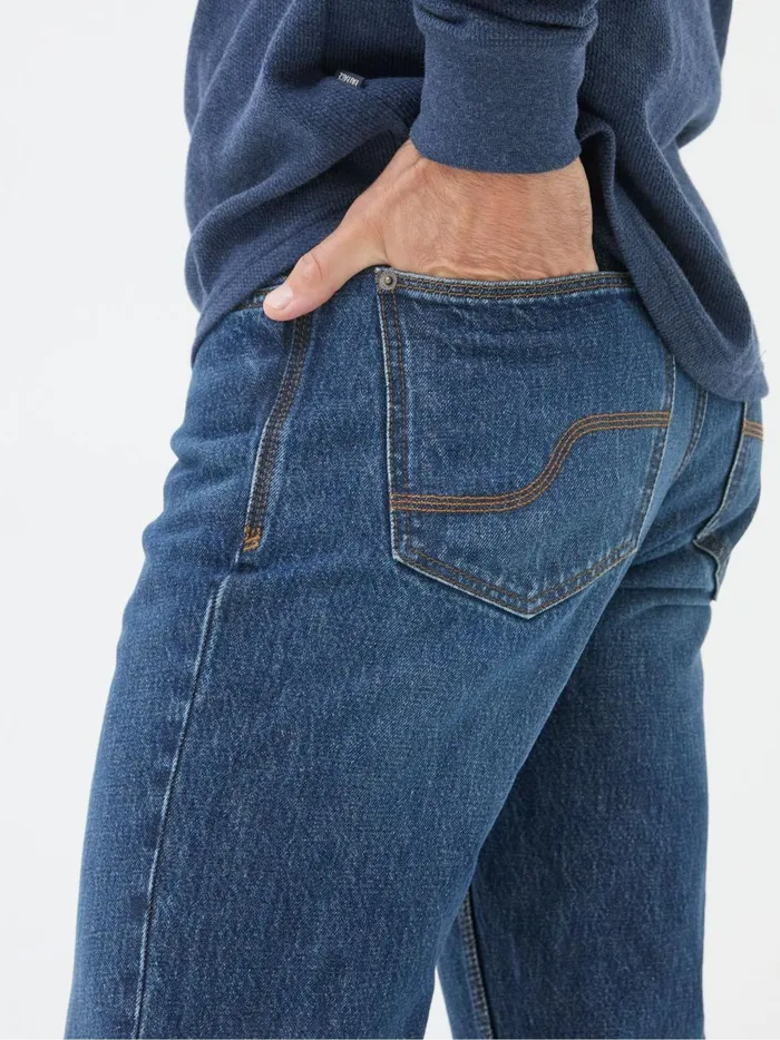 Men Jeans Fat Face Blue Wash Straight Fit Jeans