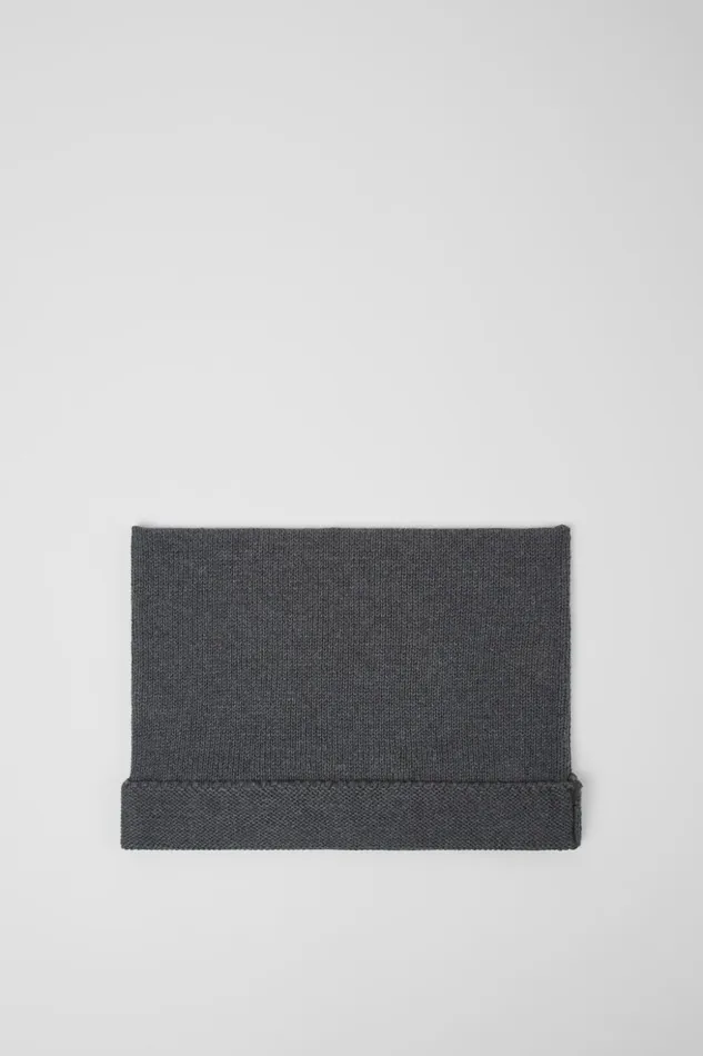 Men Knit Hat Gray Melange Knit Hat One Size Camper Knit Men Knit Hat Gray Melange Knit Hat One Size Camper Knit