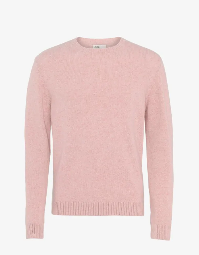 Men Knit Sweaters Colorful Standard Classic Merino Wool Crew Faded Pink