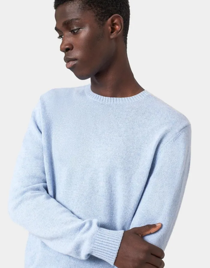 Men Knit Sweaters Colorful Standard Classic Merino Wool Crew Faded Pink