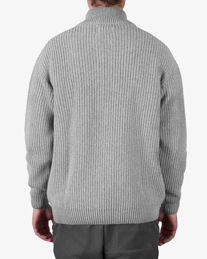 Men Knit Sweaters Colorful Standard Merino Quarter Zip Navy Blue