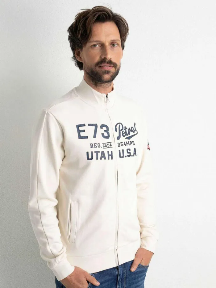 Men Knits and Sweats Petrol Industries Comfortable Cardigan Sky White