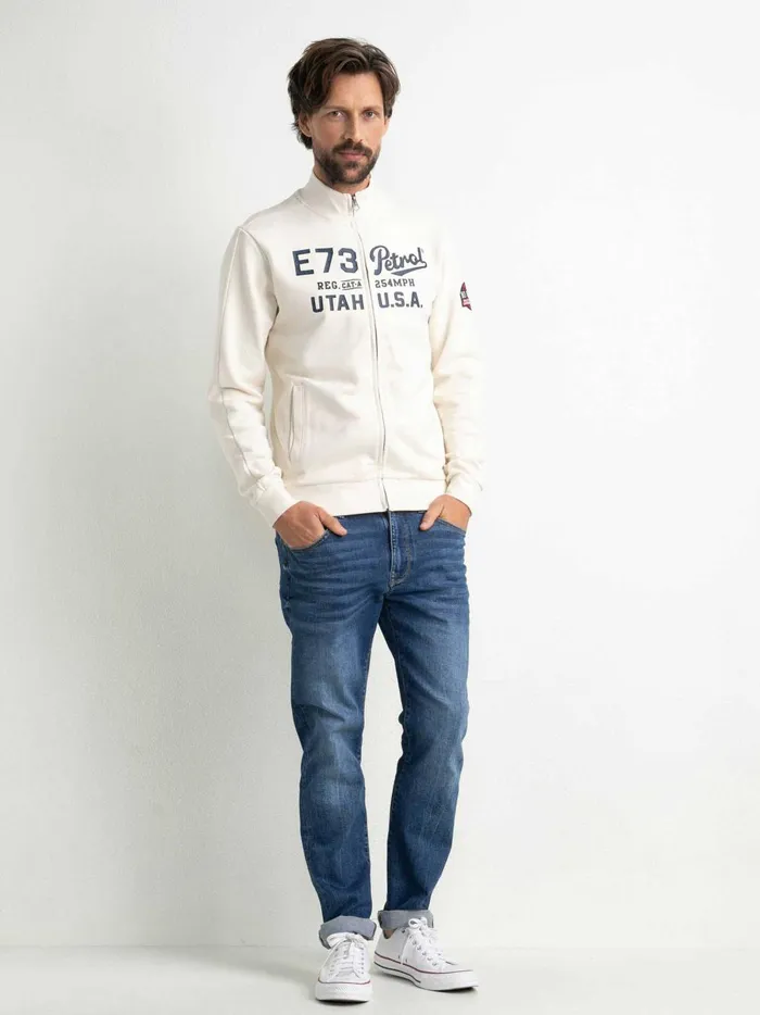 Men Knits and Sweats Petrol Industries Comfortable Cardigan Sky White