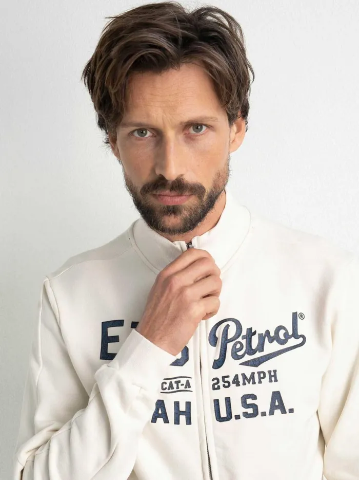 Men Knits and Sweats Petrol Industries Comfortable Cardigan Sky White