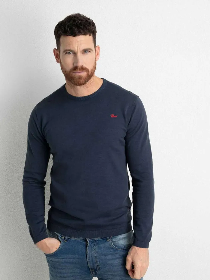 Men Knits and Sweats Petrol Industries FineKnit Pullover Dark Petrol