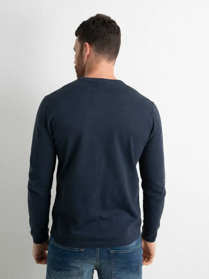 Men Knits and Sweats Petrol Industries FineKnit Pullover Dark Petrol