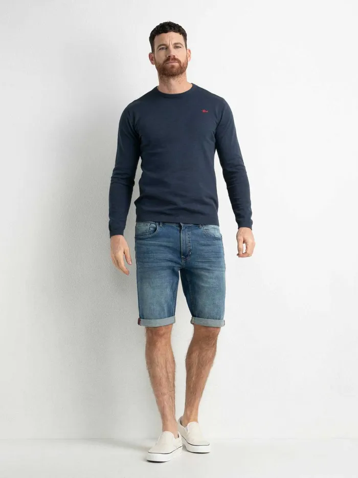 Men Knits and Sweats Petrol Industries FineKnit Pullover Dark Petrol