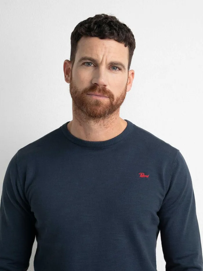 Men Knits and Sweats Petrol Industries FineKnit Pullover Dark Petrol