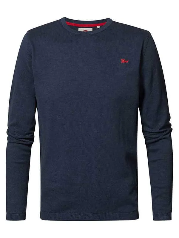 Men Knits and Sweats Petrol Industries FineKnit Pullover Dark Petrol