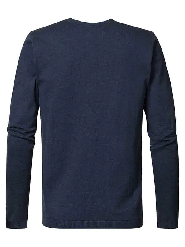 Men Knits and Sweats Petrol Industries FineKnit Pullover Dark Petrol