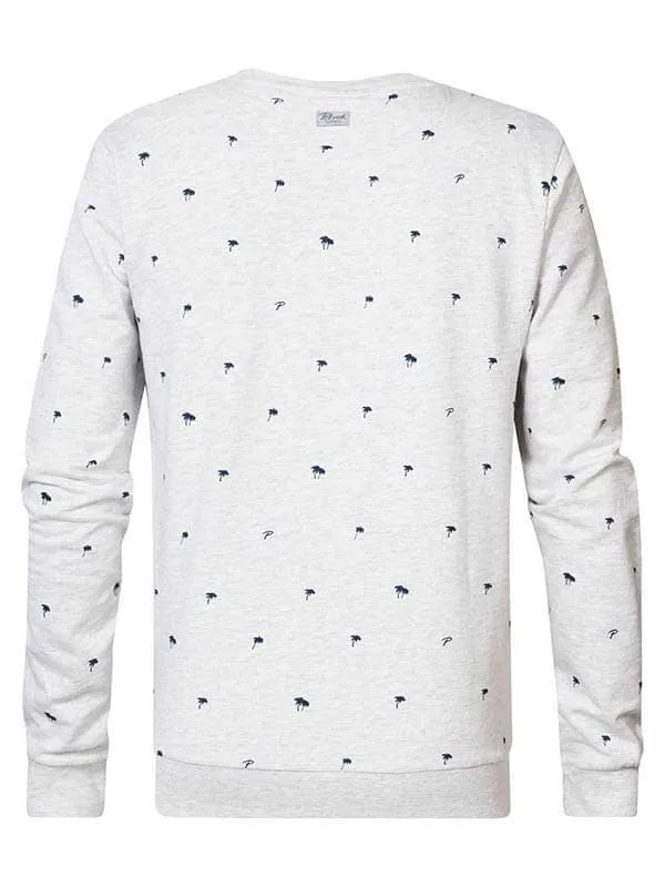 Men Knits and Sweats Petrol Industries Sweater With AllOver Print Silver Grey Melee