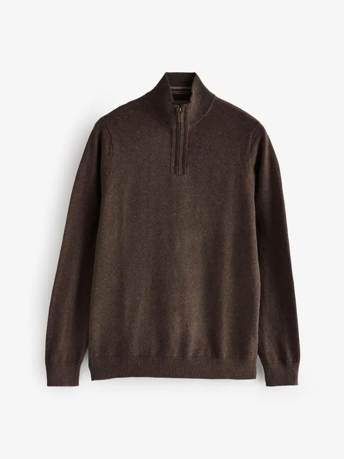 Men Knitwear Fat Face Rye Dark Brown HalfNeck
