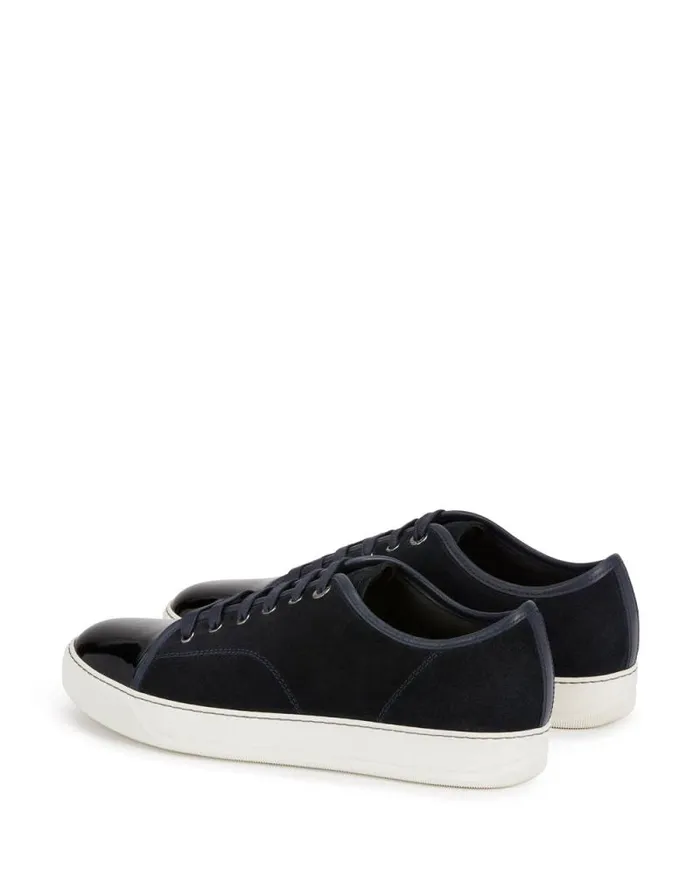 Men Lanvin DBB1 Dbb1 Suede And Patent Leather Sneakers Navy Blue Men Lanvin DBB1 Dbb1 Suede And Patent Leather Sneakers Navy Blue