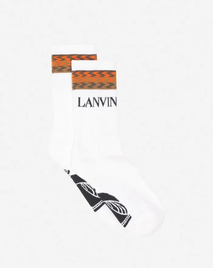 Men Lanvin Socks Curb Lanvin Socks Whitelight Brown