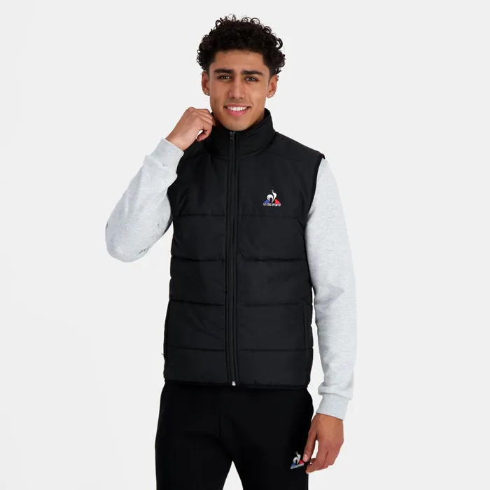 Men Le Coq Sportif Jackets Essentiels Down Jacket Sans Manche Black