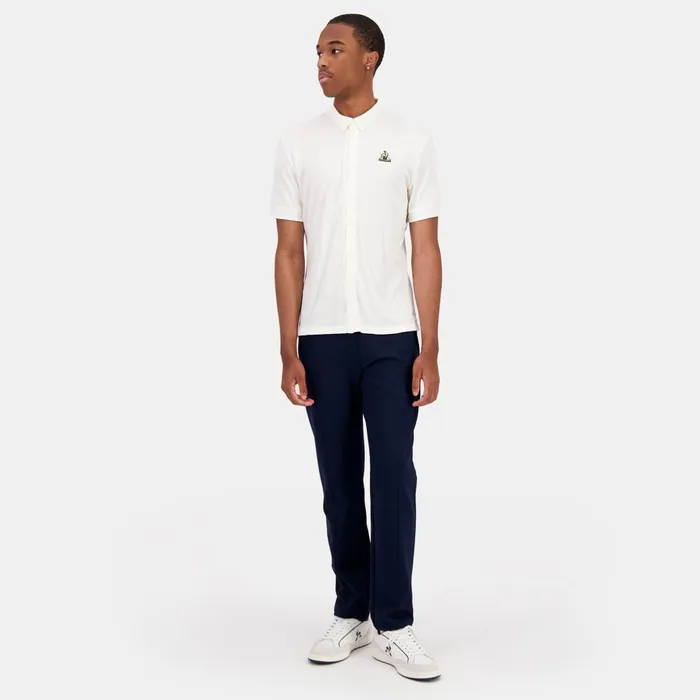 Men Le Coq Sportif Polos Shirts Coq D039or Shirt Manches Courtes Marshmallow