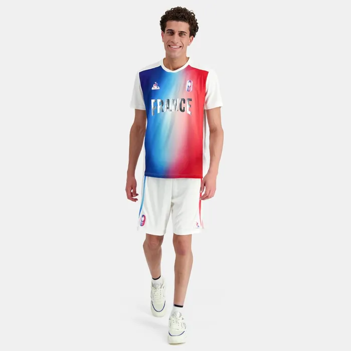 Men Le Coq Sportif Shorts France039s Olympic Team Shorts Marshmallow Gradiant Bbr