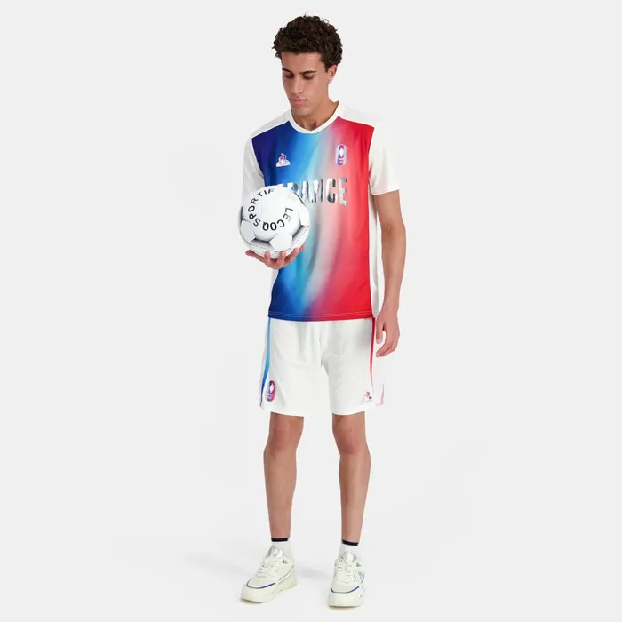 Men Le Coq Sportif Shorts France039s Olympic Team Shorts Marshmallow Gradiant Bbr