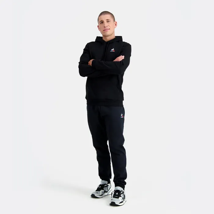 Men Le Coq Sportif Sweatshirts Essentiels Hoodie Black Men Le Coq Sportif Sweatshirts Essentiels Hoodie Black
