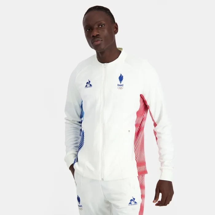 Men Le Coq Sportif Sweatshirts France039s Olympic Team Sweat Zipp quipe De France Homme Marshmallow