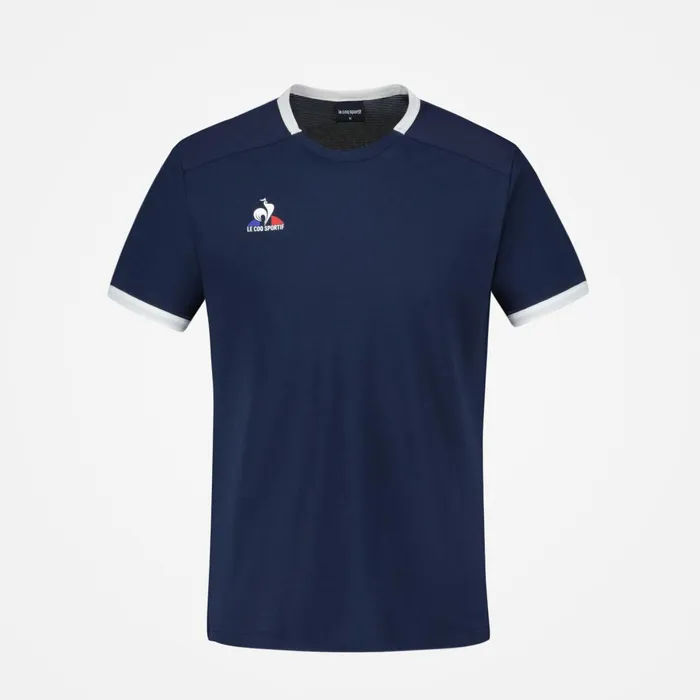 Men Le Coq Sportif Tshirts And Tops Tennis TShirt Dress Bluesnew Optical White