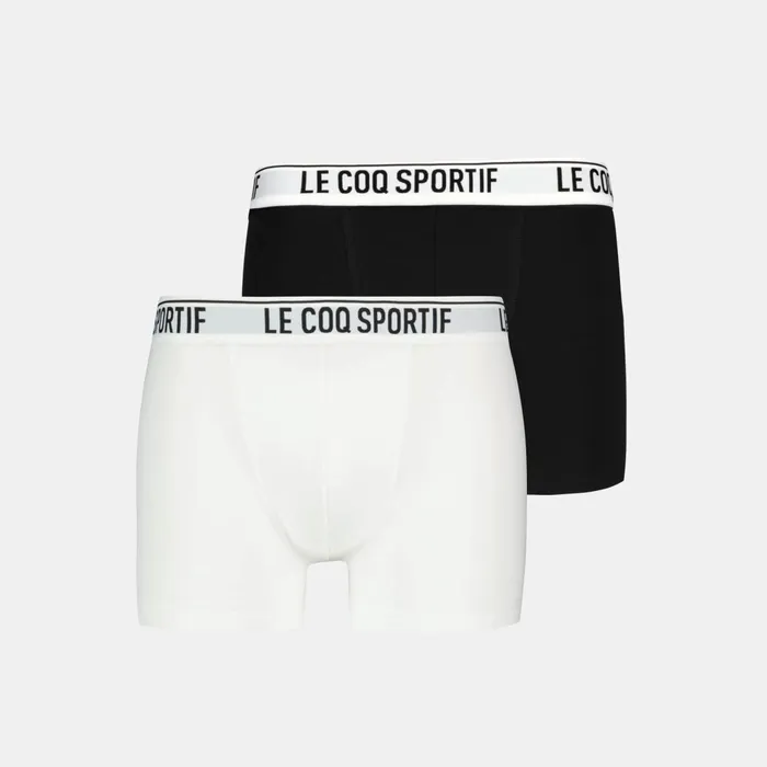 Men Le Coq Sportif Underwear Lot 2 Boxers Homme New Optical Whiteblack