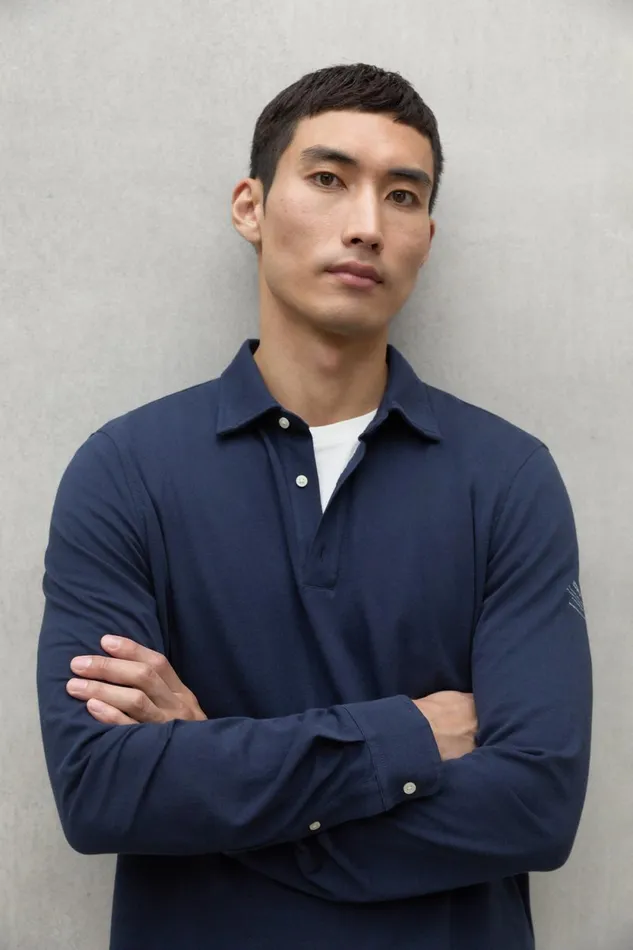 Men Navy Blue Matias Polo Shirt Ecoalf Polos