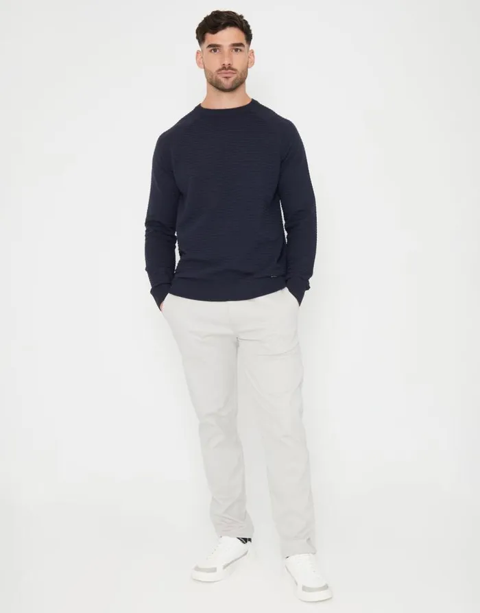Men Navy Textured Stripe Knitted Crew Neck Jumper Threadbare Jumpers Men Navy Textured Stripe Knitted Crew Neck Jumper Threadbare Jumpers