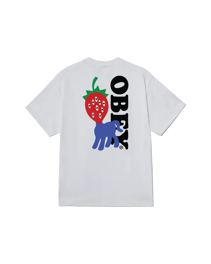 Men OBEY Clothing OBEY STRAWBERRY CLASSIC TSHIRT White TSHIRTS