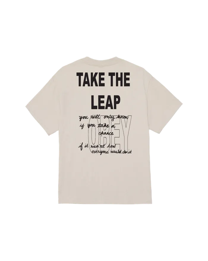 Men OBEY Clothing TAKE THE LEAP CLASSIC TSHIRT Silver Grey TSHIRTS