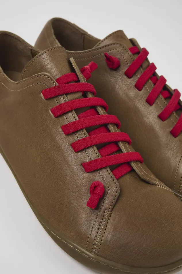 Men Peu Beige Leather Shoes Camper Casual Shoes