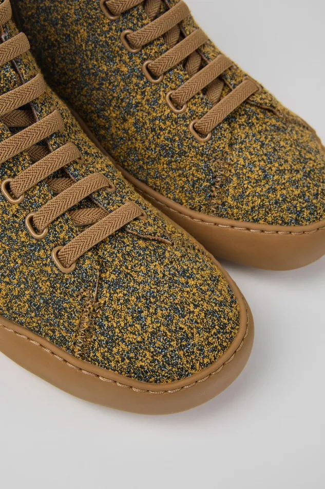 Men Peu Touring Brownblack Textile Ankle Boots Camper Ankle Boots