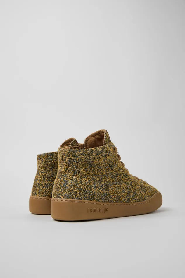 Men Peu Touring Brownblack Textile Ankle Boots Camper Ankle Boots