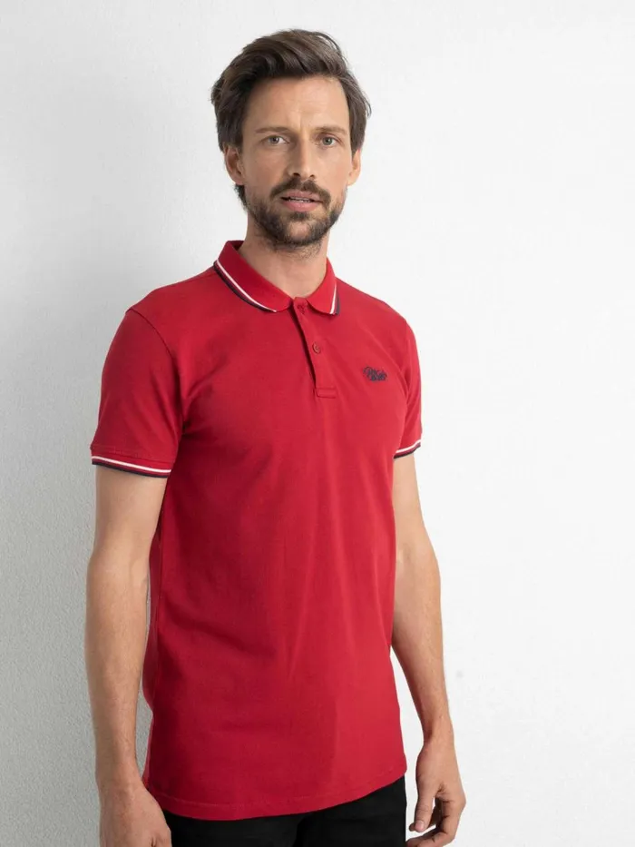 Men Polo Shirts Petrol Industries Classic Polo Shirt Fire Red