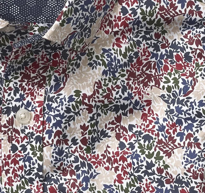 Men Printed Cotton Shirt Burgundy Multi Vine JohnstonandMurphy Shirts Men Printed Cotton Shirt Burgundy Multi Vine JohnstonandMurphy Shirts