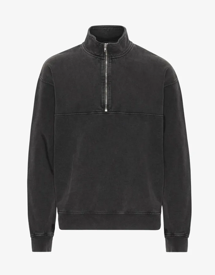 Men Quarter Zips Colorful Standard Organic Quarter Zip Faded Black