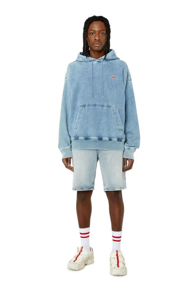 Men RegularShort Light Blue Diesel Trousers And Shorts