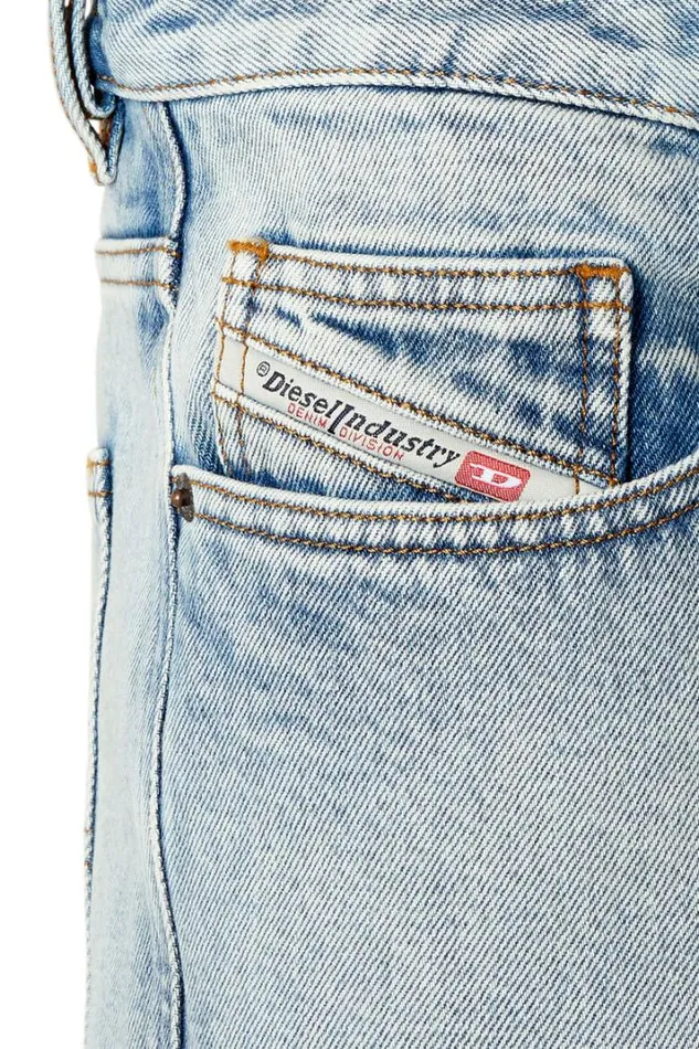 Men RegularShort Light Blue Diesel Trousers And Shorts Men RegularShort Light Blue Diesel Trousers And Shorts