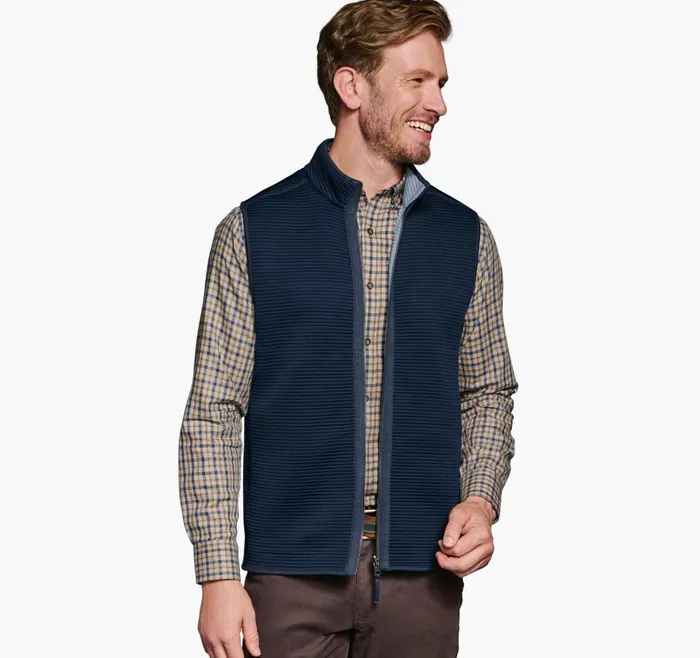 Men Reversible Channel Quilted Vest Light Blue Heathernavy JohnstonandMurphy Coats Jackets and Vests Men Reversible Channel Quilted Vest Light Blue Heathernavy JohnstonandMurphy Coats Jackets and Vests