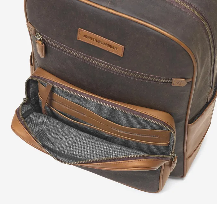 Men Rhodes Backpack Brown Antique Cottontan Full Grain JohnstonandMurphy Backpacks and Briefcases Men Rhodes Backpack Brown Antique Cottontan Full Grain JohnstonandMurphy Backpacks and Briefcases