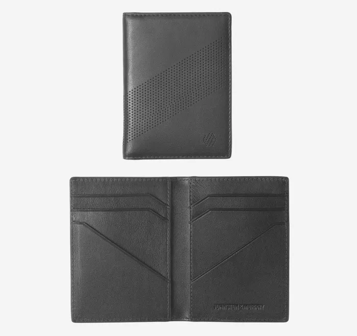 Men Richmond Perforated Bifold Card Case Black JohnstonandMurphy Wallets