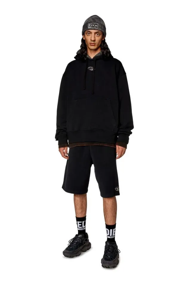 Men SMacsHoodOd Black Diesel Sweaters