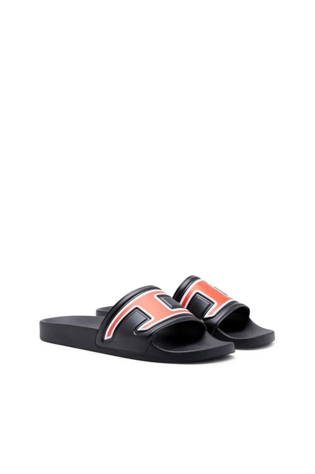 Men SaMayemi D Black Diesel Rubber Slides Men SaMayemi D Black Diesel Rubber Slides