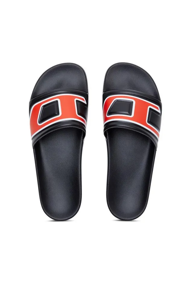 Men SaMayemi D Black Diesel Rubber Slides Men SaMayemi D Black Diesel Rubber Slides