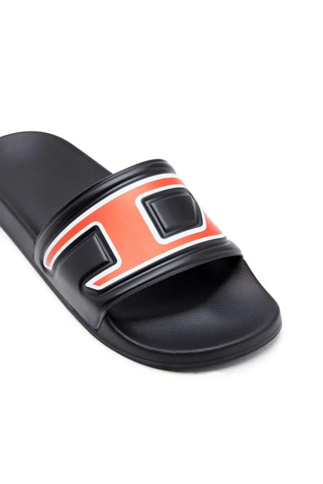 Men SaMayemi D Black Diesel Rubber Slides Men SaMayemi D Black Diesel Rubber Slides