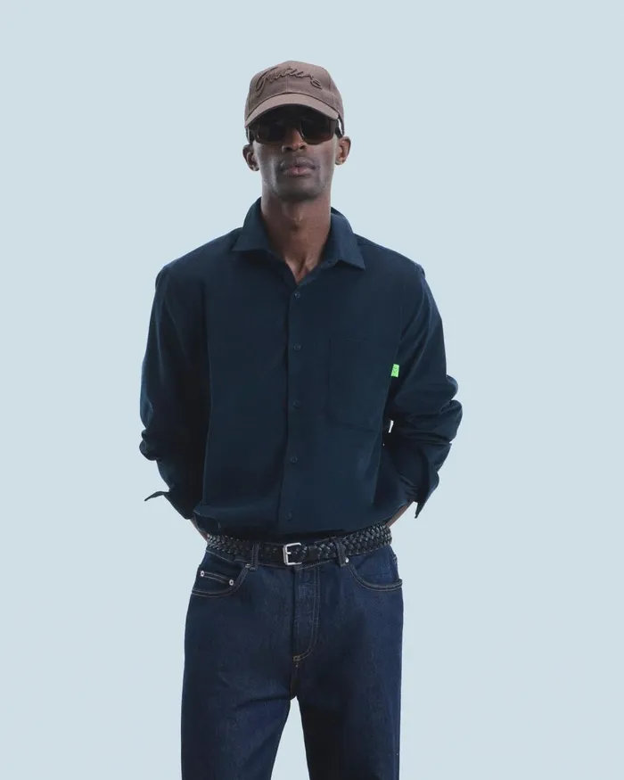 Men Shirts and TShirts From Future Long Sleeve Corduroy Shirt Navy