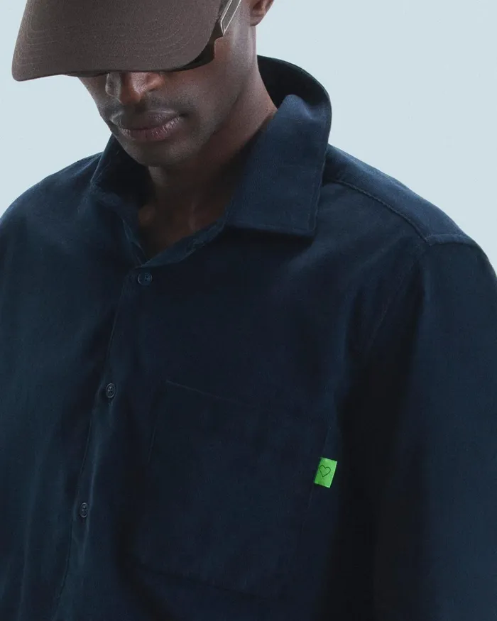 Men Shirts and TShirts From Future Long Sleeve Corduroy Shirt Navy