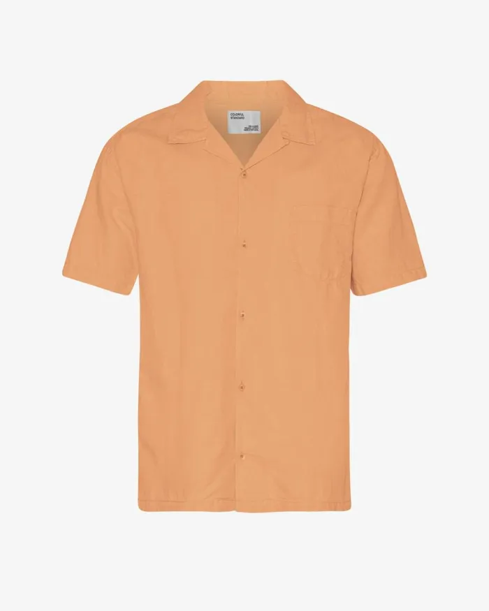 Men Shirts Colorful Standard Linen Short Sleeved Shirt Sandstone Orange